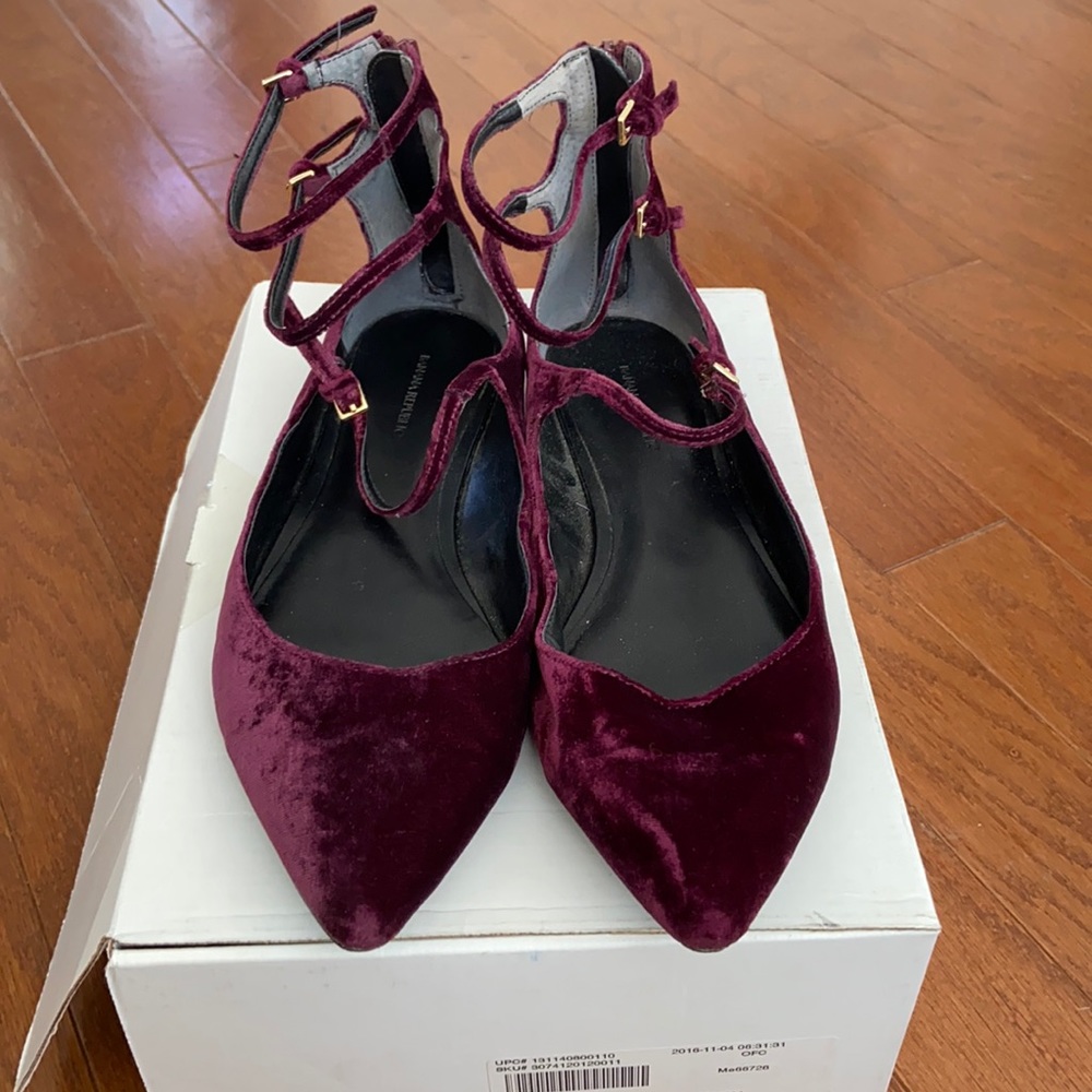 Banana Republic burgundy velvet pointed toe flats